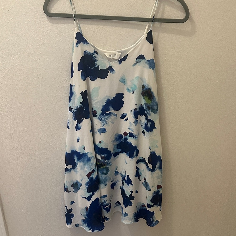 Peach love Blue and White Floral Camisole